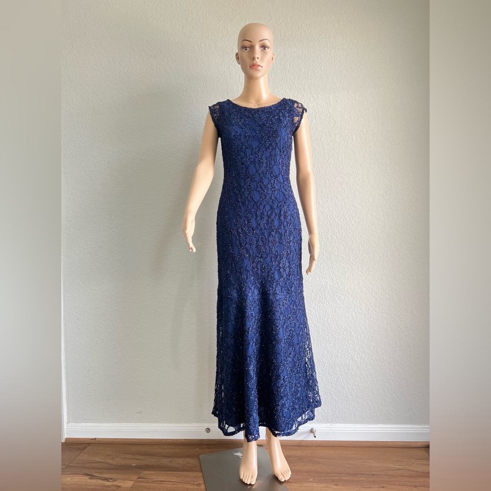 Navy Blue bodyfit Shinny party wear gown